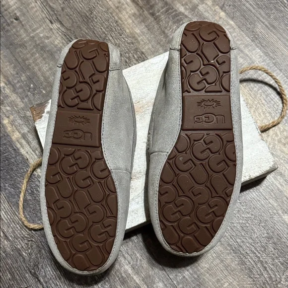 UGG Women’s Ansley Gray Slipper - rubber bottom. Size 11 -RUNS SMALL - Picture 5 of 14